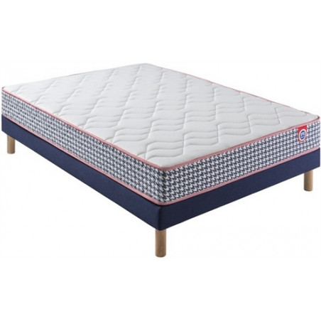 MERINOS -LOT MATELAS+SOMMIER TAPISSIER 90X190CM-MARINIEREII